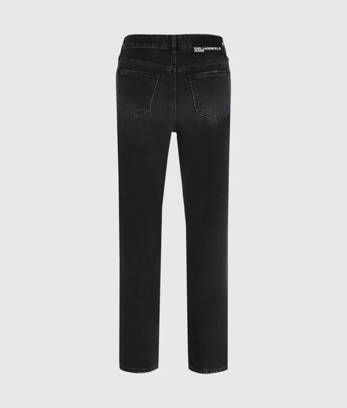 Raka jeans med hög midja och slitsade ben Raka jeans med hög midja och slitsade ben