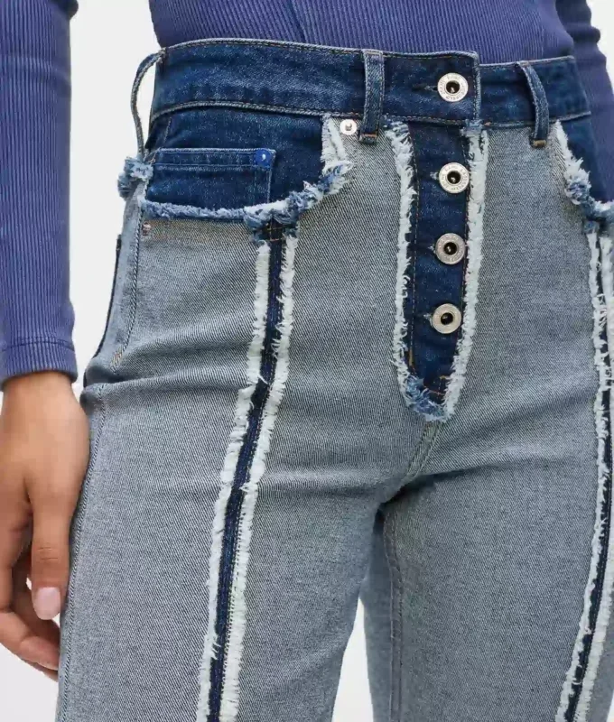 Raka jeans med insidan ut