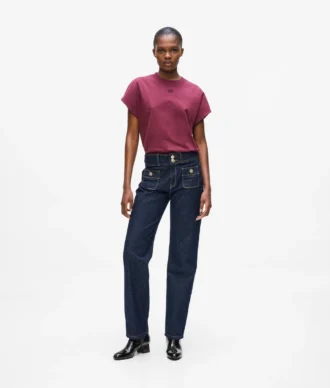 Raka jeans med knappdetaljer Raka jeans med knappdetaljer
