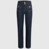 Raka jeans med knappdetaljer Raka jeans med knappdetaljer