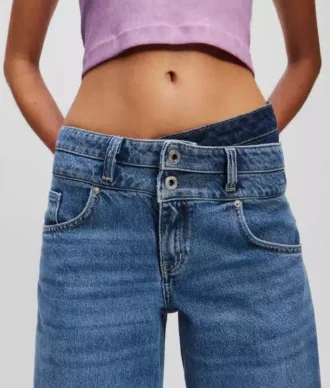 RELAXED JEANS MED DUBBEL MIDJA