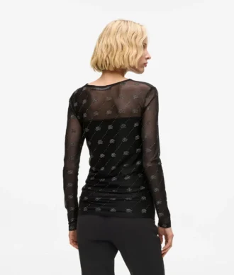 Rhinestone Autograph mesh-top