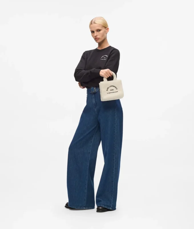 Rue St-Guillaume mini-toteväska i shearling