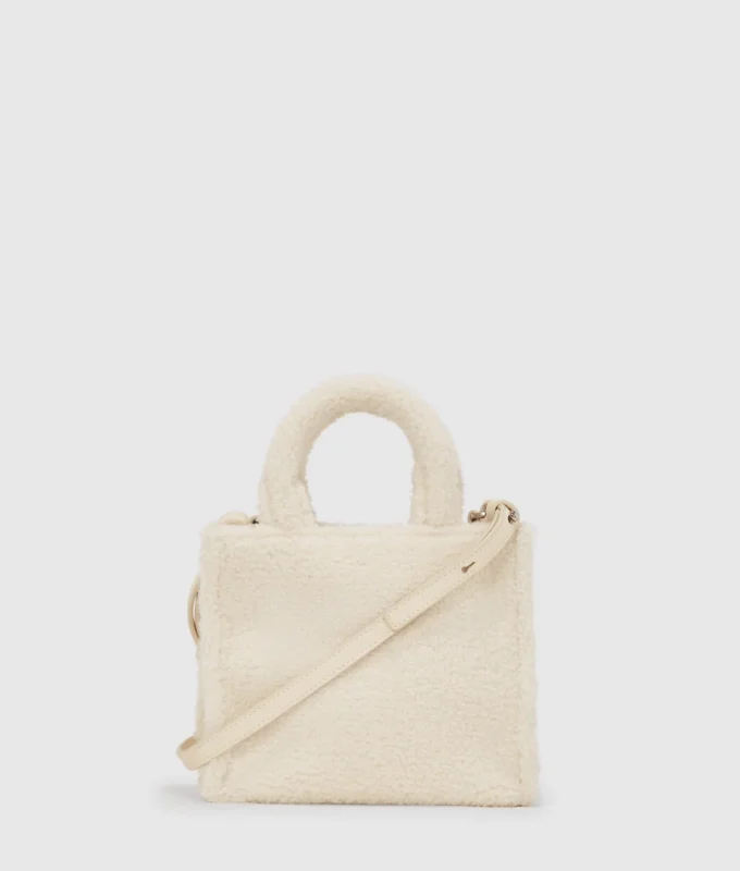 Rue St-Guillaume mini-toteväska i shearling