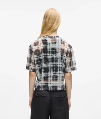 Rutig mesh-T-shirt