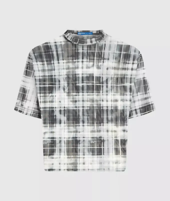Rutig mesh-T-shirt Rutig mesh-T-shirt
