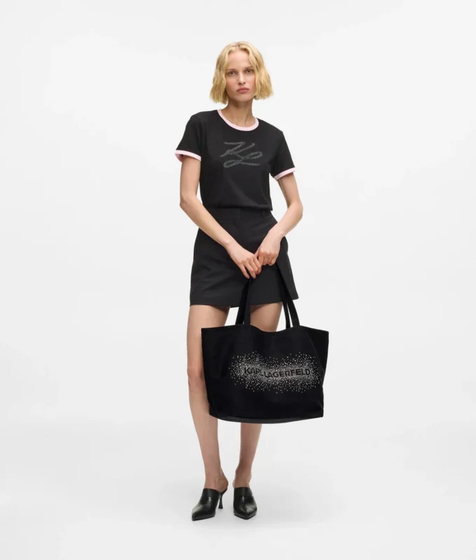Shopper med logotyp i strass Shopper med logotyp i strass