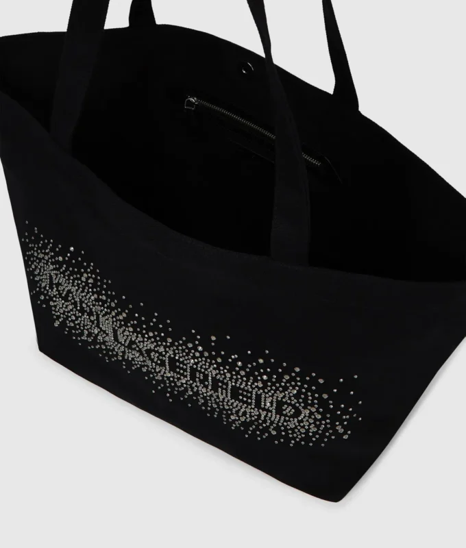 Shopper med logotyp i strass Shopper med logotyp i strass