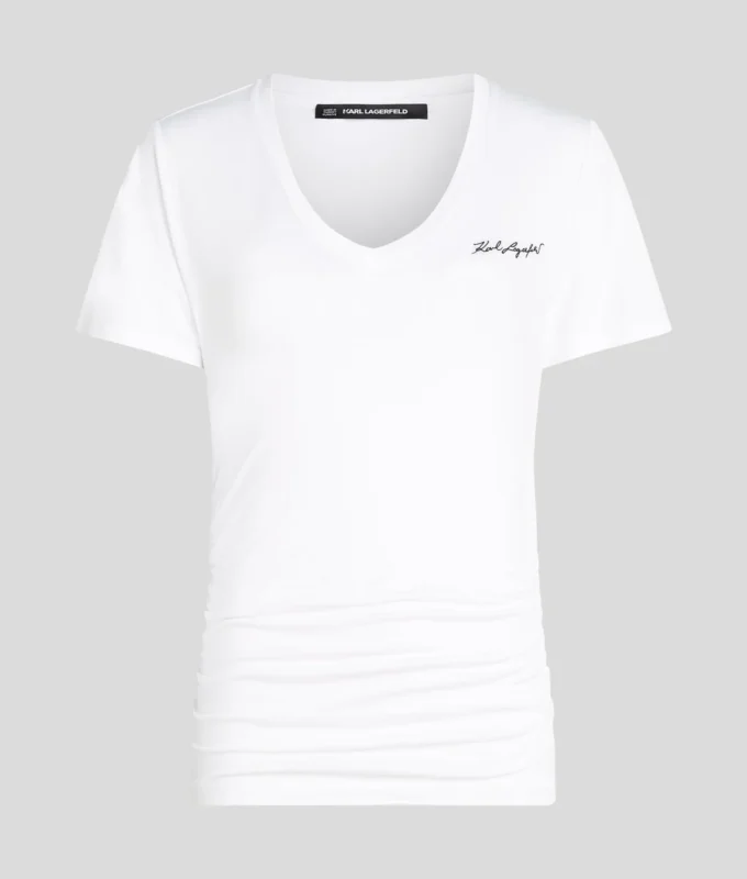 SIGNATUR V-HALS RUCHED T-SHIRT SIGNATUR V-HALS RUCHED T-SHIRT