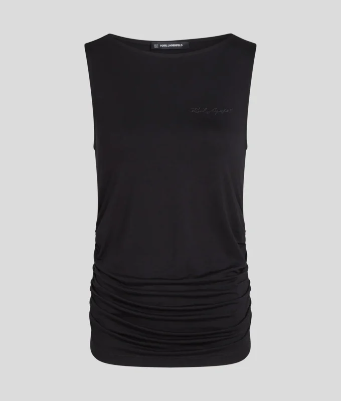 SIGNATURBOAT NECK RUCHED TOP SIGNATURBOAT NECK RUCHED TOP