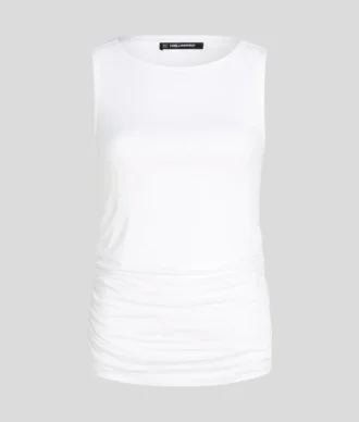 SIGNATURBOAT NECK RUCHED TOP