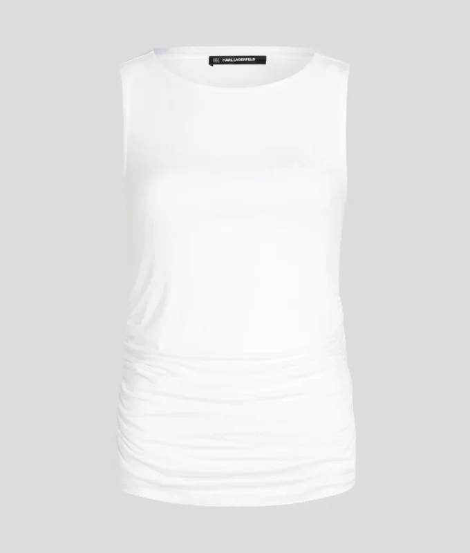 SIGNATURBOAT NECK RUCHED TOP SIGNATURBOAT NECK RUCHED TOP