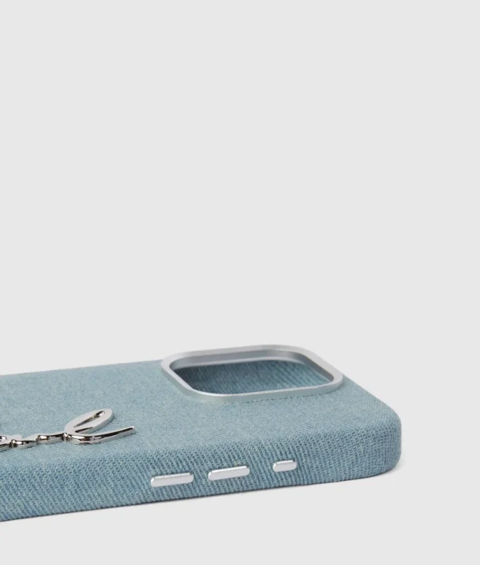 Signaturfodral i denim för iPhone 16 Pro