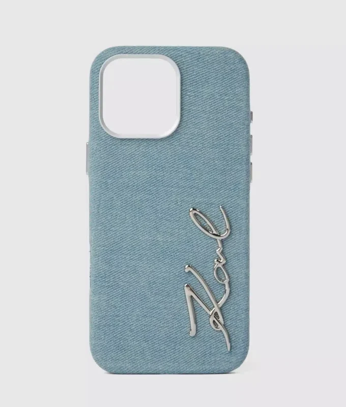 Signaturfodral i denim för iPhone 16 Pro Max