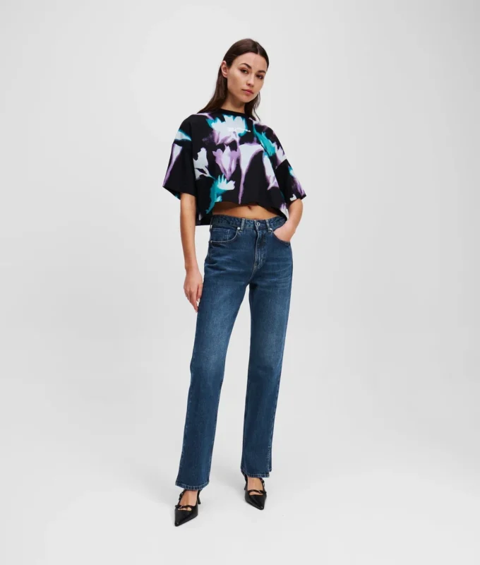 SPLIT-HEM HIGH-RISE STRAIGHT JEANS SPLIT-HEM HIGH-RISE STRAIGHT JEANS