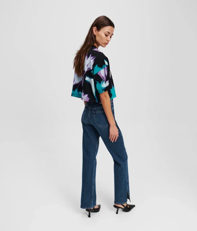 SPLIT-HEM HIGH-RISE STRAIGHT JEANS SPLIT-HEM HIGH-RISE STRAIGHT JEANS