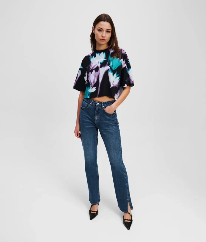 SPLIT-HEM HIGH-RISE STRAIGHT JEANS SPLIT-HEM HIGH-RISE STRAIGHT JEANS