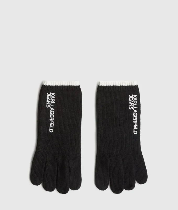 Stickade handskar med logotyp