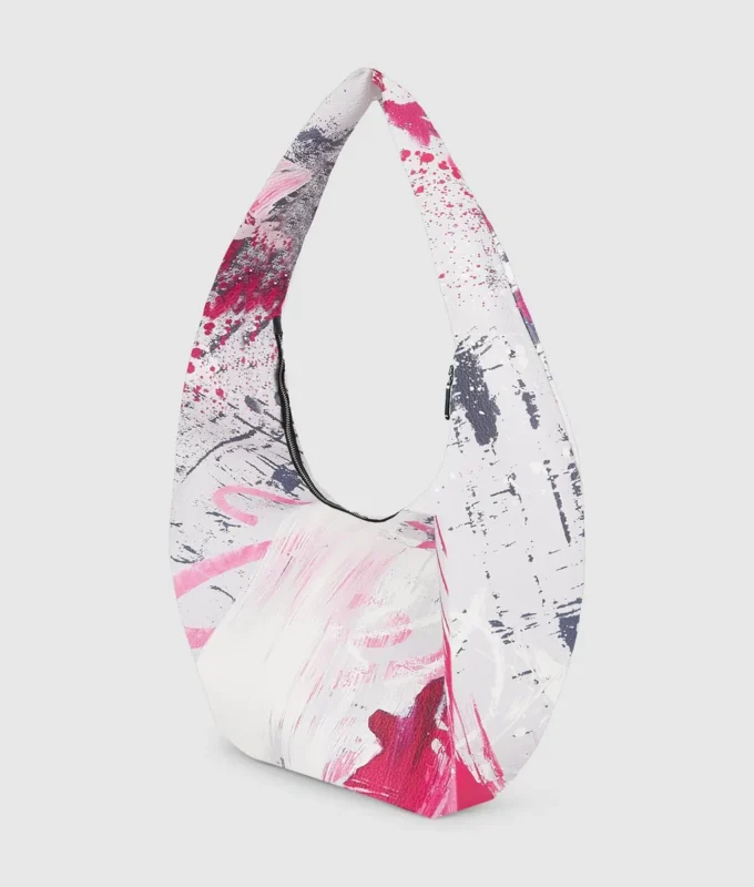 Stor hobo-väska med målarmotiv
