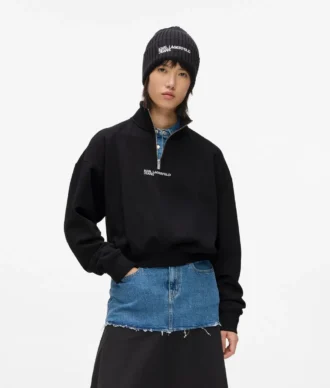 Sweatshirt med halv dragkedja