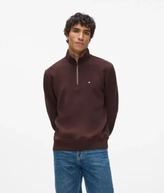 Sweatshirt med kvartslång dragkedja