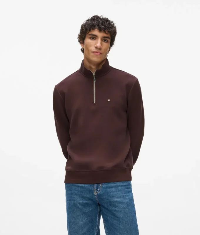 Sweatshirt med kvartslång dragkedja