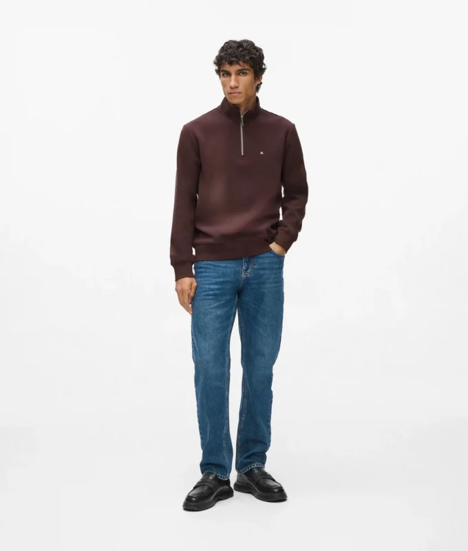 Sweatshirt med kvartslång dragkedja