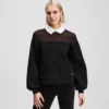 SWEATSHIRT MED POPLINSKRAVA SWEATSHIRT MED POPLINSKRAVA