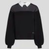 SWEATSHIRT MED POPLINSKRAVA SWEATSHIRT MED POPLINSKRAVA