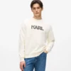 Sweatshirt med rund hals och logotyp