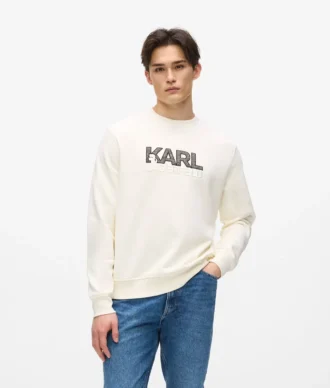 Sweatshirt med rund hals och logotyp Sweatshirt med rund hals och logotyp