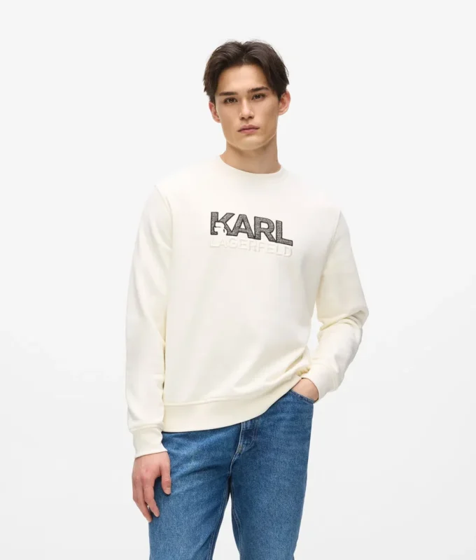 Sweatshirt med rund hals och logotyp