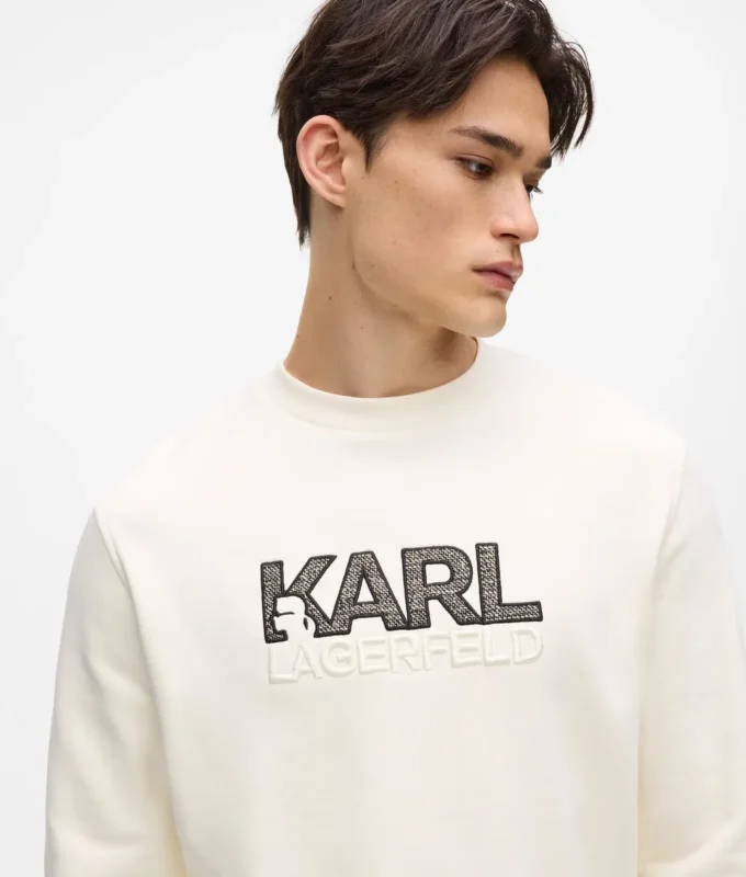Sweatshirt med rund hals och logotyp