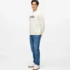 Sweatshirt med rund hals och logotyp
