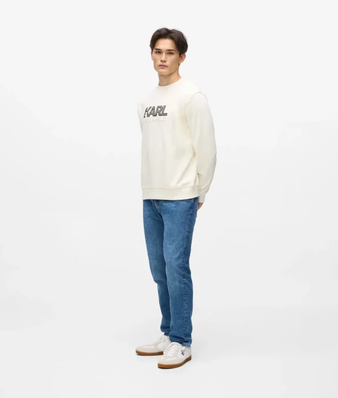 Sweatshirt med rund hals och logotyp