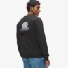 Sweatshirt med rund hals och sammetlogotyp