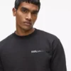 Sweatshirt med rund hals och sammetlogotyp