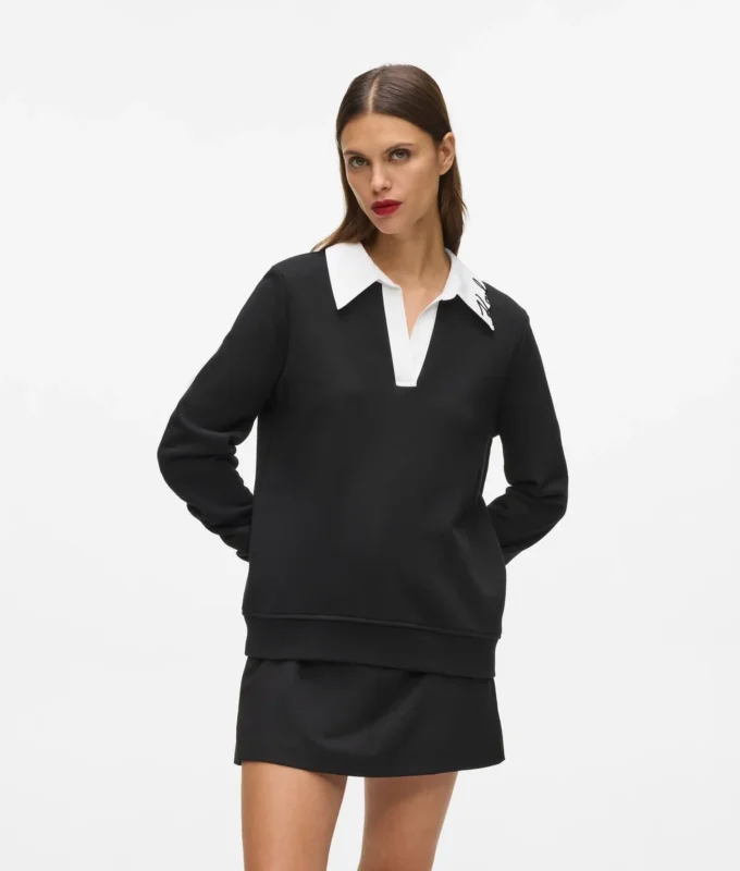 Sweatshirt med signaturkrage Sweatshirt med signaturkrage