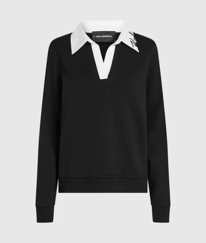 Sweatshirt med signaturkrage Sweatshirt med signaturkrage