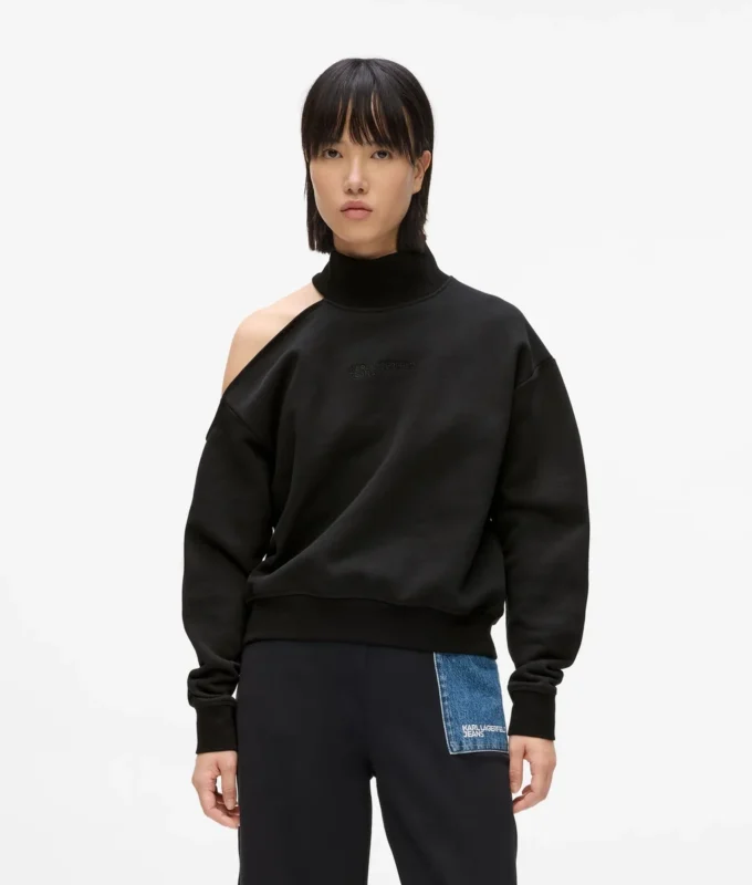 Sweatshirt med utskärning