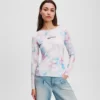 T-SHIRT MED BLOMMIGT MESHMÖNSTER T-SHIRT MED BLOMMIGT MESHMÖNSTER