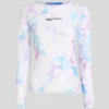 T-SHIRT MED BLOMMIGT MESHMÖNSTER T-SHIRT MED BLOMMIGT MESHMÖNSTER