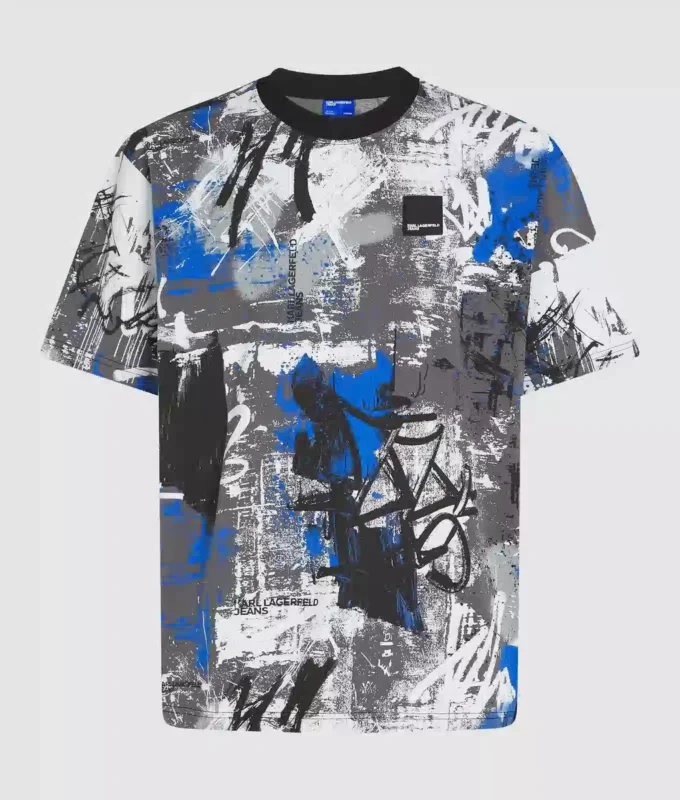T-shirt med målarfärgseffekt över hela ytan T-shirt med målarfärgseffekt över hela ytan