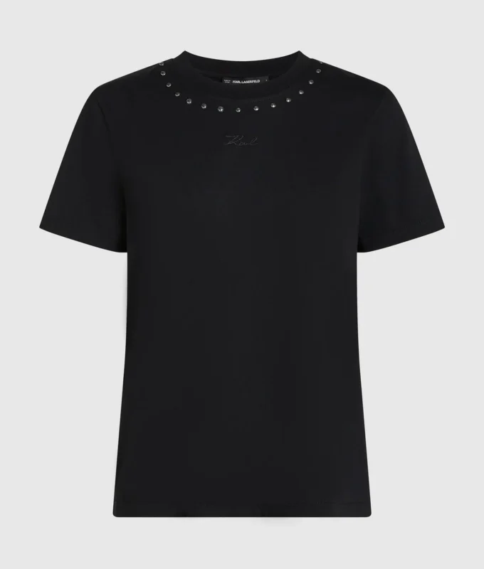 T-shirt med nitar och signatur T-shirt med nitar och signatur