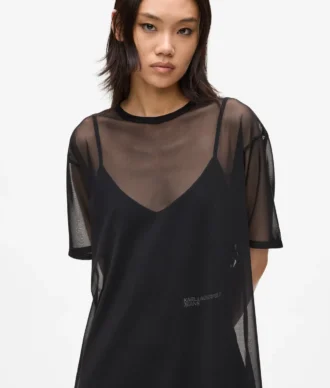 T-shirtklänning i mesh