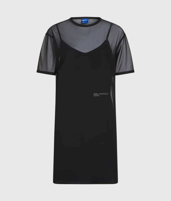 T-shirtklänning i mesh