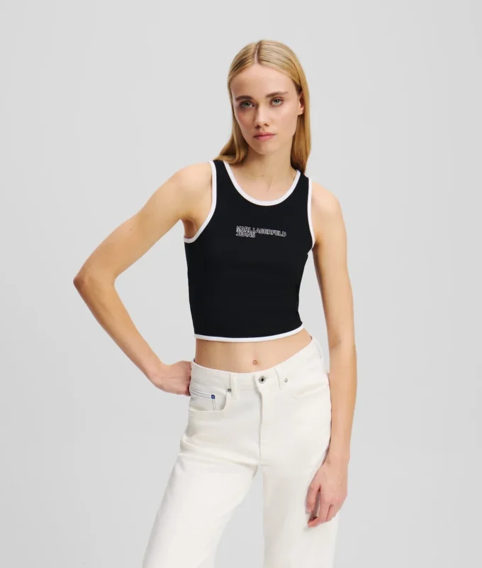 TANKTOPP MED PIPINGDETALJER TANKTOPP MED PIPINGDETALJER