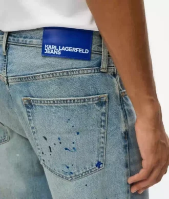 Tapered jeans med färgstänk