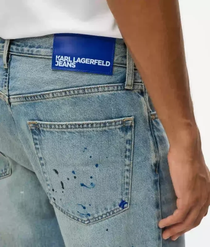 Tapered jeans med färgstänk