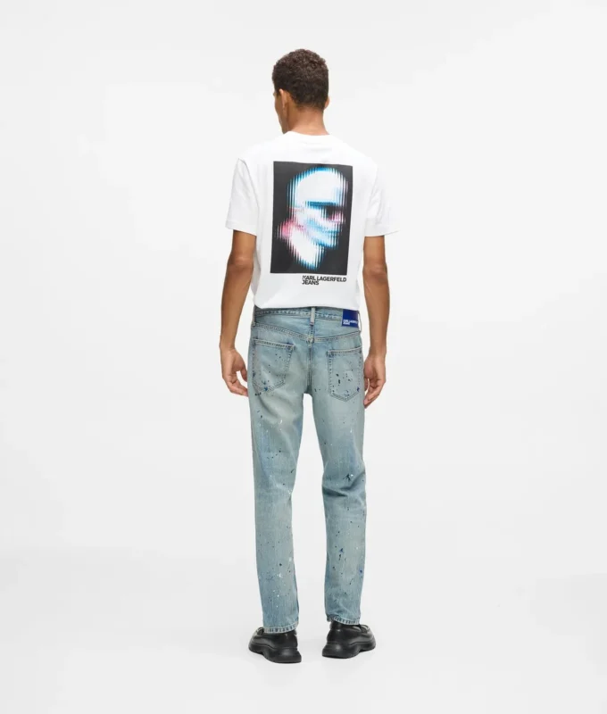 Tapered jeans med färgstänk